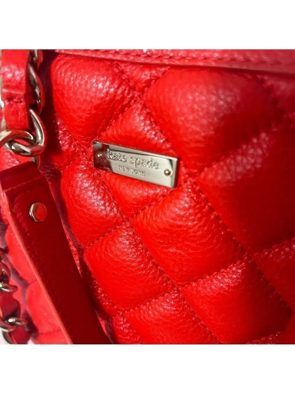 Kate Spade Georgina Gold Coast Maraschino Cherry Red Quilted Leather Bag Purse